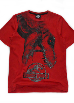 Красная футболка jurassic world на мальчика 8-9 лет