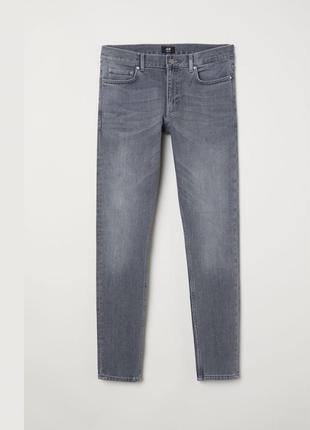 Мужские серые джинсы скинни размер 28
