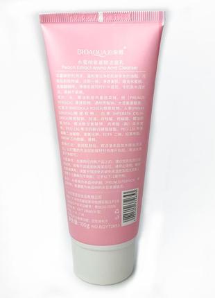 Пінка для вмивання з екстрактом персика bioaqua peach acid cleanser к. 103252 фото