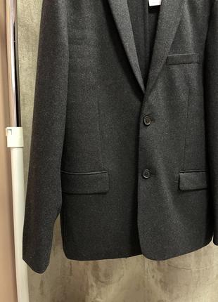Серый шерстяной пиджак6 фото