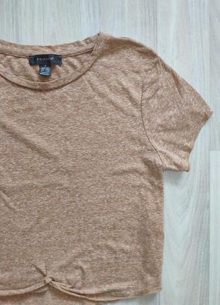 Жіноча футболка топ меланж з вузликом спереду2 фото