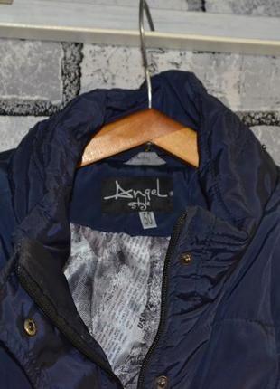 Куртка новая удлиненная индиго, сисяя, пуховик синий с поясом5 фото