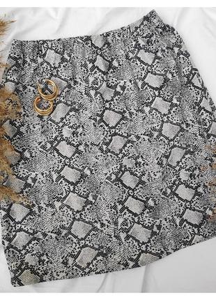 Мини-юбка анималистический принт ✨patty usa✨юбка змеиный принт питона3 фото