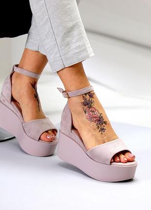 Босоніжки жіночі екозамша в ассортименті