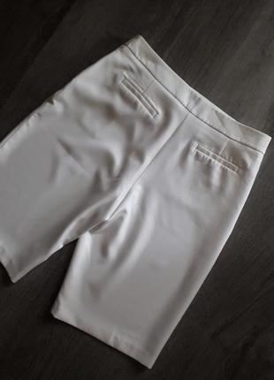 Стильные трендовые белые шорты бермуды-кюлоты на талии с поясом от f&f9 фото