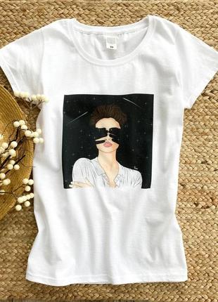 💙💛 футболка хлопкова,з малюнком, біла.