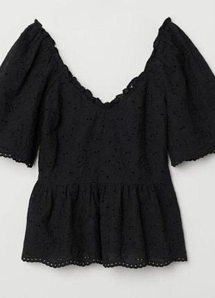 Блузка топ h&m прошва рішельє xxs-xs4 фото