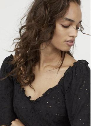 Блузка топ h&m прошва рішельє xxs-xs2 фото