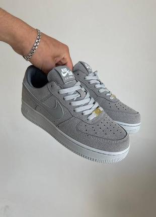 Жіночі сірі замшеві кросівки nike air force🆕 кросівки найк1 фото