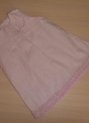 Нарядное льняное платье, сарафан h&m, 3-6 мес 68 см, оригинал