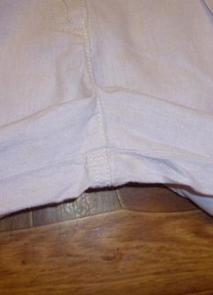 Брендовые льняные бриджи нежно-сиреневого цвета летние штаны6 фото