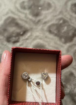 Серёжки гвоздики сердечки
