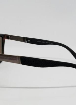 Porsche design стильные мужские солнцезащитные очки коричневый мат поляризированые3 фото