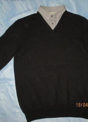 Мужской тонкий трикотажный свитшот с рубашкой обманкой,ширина плеч48-50см