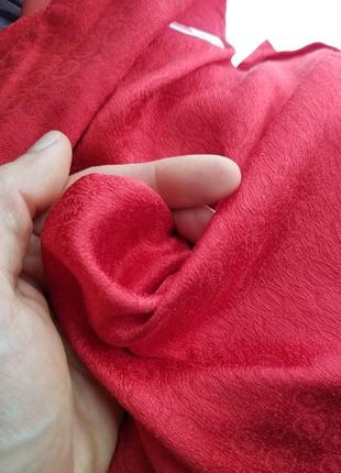 Оверсайз рубашка шелковая в пижамном стиле блузка червона сорочка шовкова 100%шёлк6 фото
