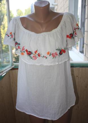 Лёгкая блуза с цветочной вышивкой вышиванка
