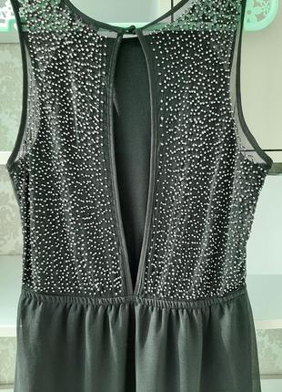 Жіноча стильна чорна сукня / плаття міді