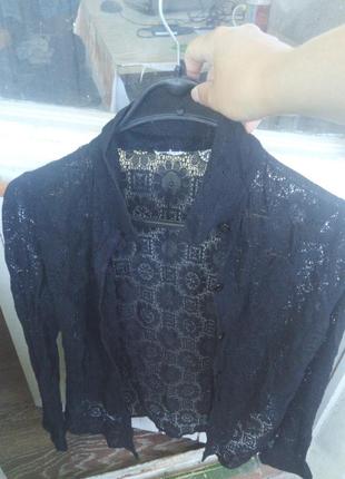 Прощрачная черная блуза, кофта