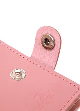 Жіноче портмоне рожеве з натуральної шкіри7 фото