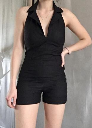 Комбінезон класичний чорний із костюмної тканини/ комбинезон классический из костюмной ткани