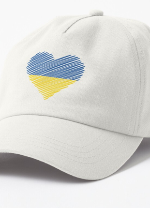 Кепка унисекс с патриотическим принтом флаг украины сердечко