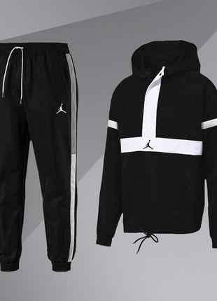 Комплект jordan colorblock anorak(зелёно-синий)+ штаны jordan pants with side stripe(зелёные)1 фото