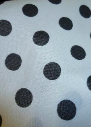 Нова шовкова тканина біла в чорний горох,матеріал,залишок,50см\110см,вінтаж срср6 фото