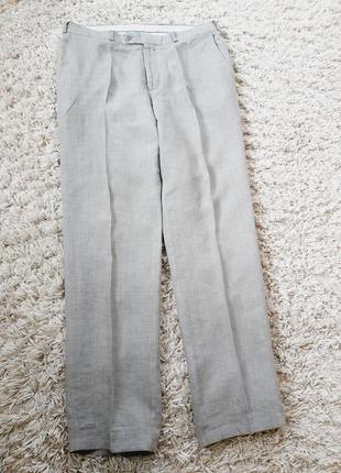 Летние лёгкие льняные классические мужские брюки, angelo litrico,  p. l10 фото