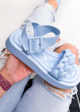 Босоніжки жіночі triss блакитні, еко-шкіра