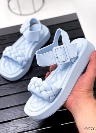 Босоніжки жіночі triss блакитні, еко-шкіра