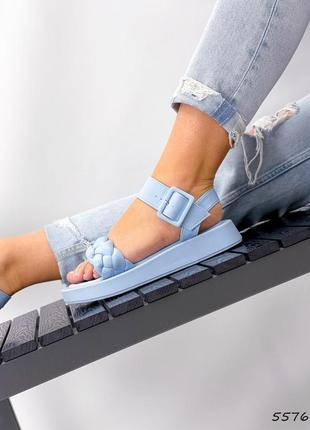 Босоніжки жіночі triss блакитні, еко-шкіра