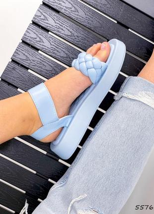 Босоніжки жіночі triss блакитні, еко-шкіра