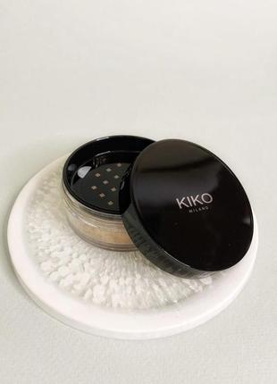 Матуюча пудра для фіксації макіяжу nothing matte mattifying loose powder від kiko milano