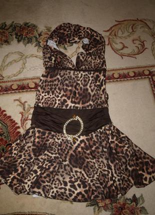Красивенное нарядное леопардовое платье5 фото