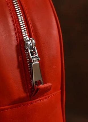 Жіночий рюкзак червоний шкіряний3 фото