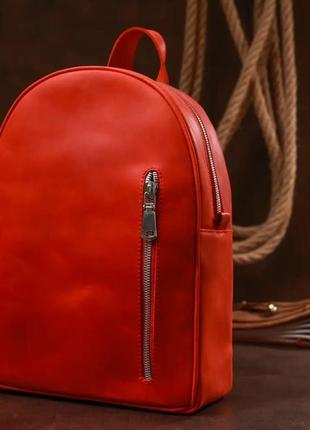 Жіночий рюкзак червоний шкіряний1 фото