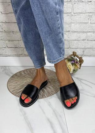 Жіночі шкіряні шльопанці