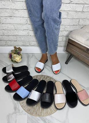 Жіночі шкіряні шльопанці