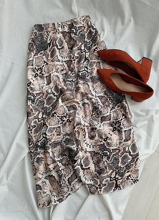 Спідниця міді в зміїний принт new look