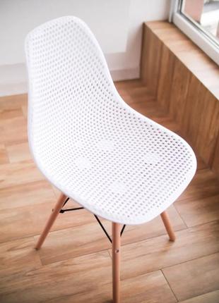 Кухонное кресло барное со спинкой, стул для дома удобный белый бегс