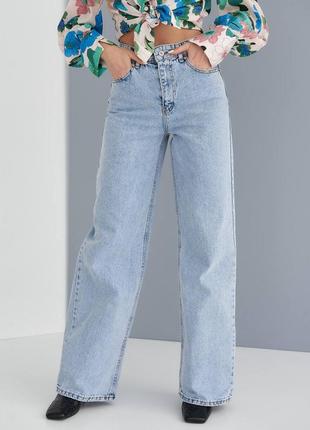 Джинси палаццо висока посадка жіночі кльош від стегна прямі