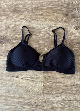 Класний, верх від купальника, чорний, в рубчик