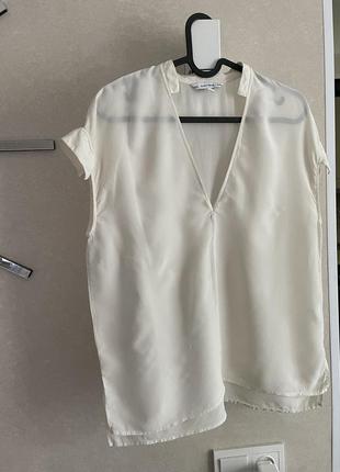 Блуза шовкова &other stories майка футболка шовк білий бежевий молочного кольору