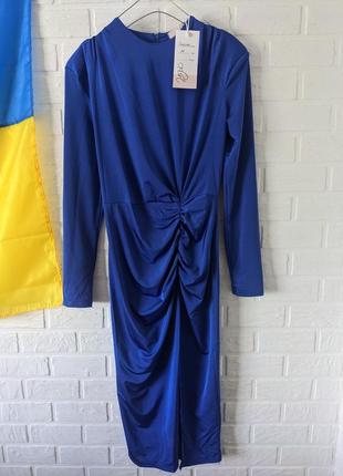Синя сукня міді  плаття ретро вінтаж стиль електрик flirt1 фото