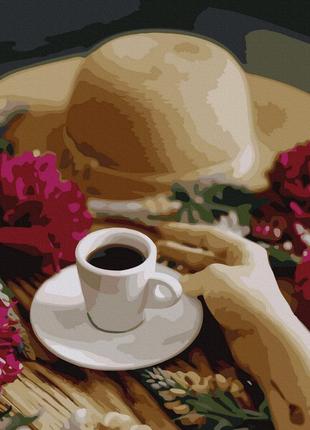 Картина по номерам кофейно-цветочный перерыв