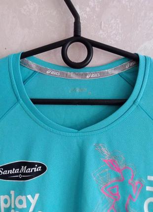 Спортивная футболка женская, футболка для бега, лёгкая футболка для фитнеса бирюзовая2 фото