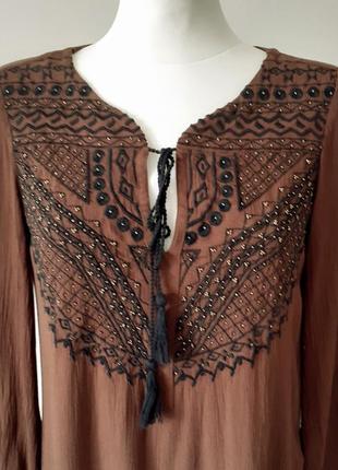Блуза massimo dutti вишивка бісер 4