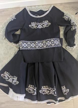 Сукня вишита стилізована українська спідниця сорочка вишиванка