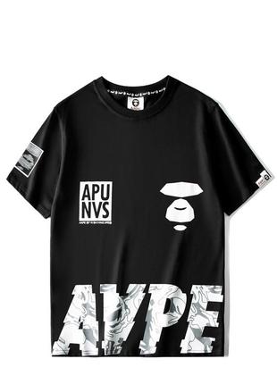 Чорна футболка aape by a bathing ape