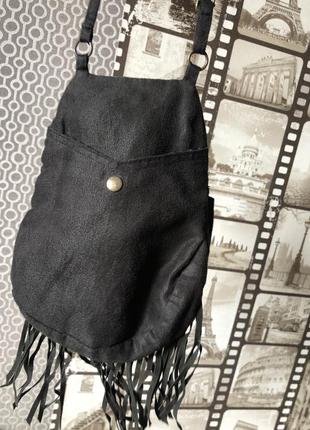Маленькая мягкая дородная  сумочка - кошелёк через плечо5 фото